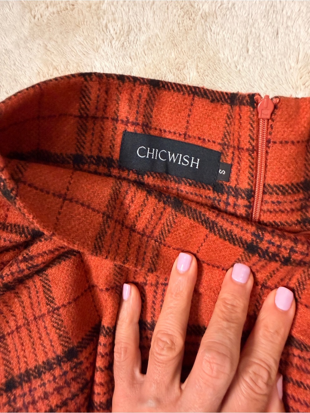‼️🍁Fall Retro A-Line orange  Plaid Skirt‼️🍁 - Picture 3 of 4